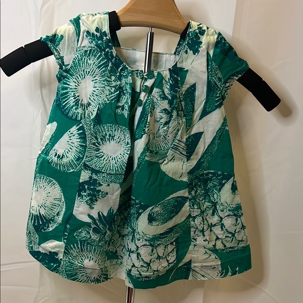BabyGap Toddler Dress with Green and White Pattern - Picture 3 of 3